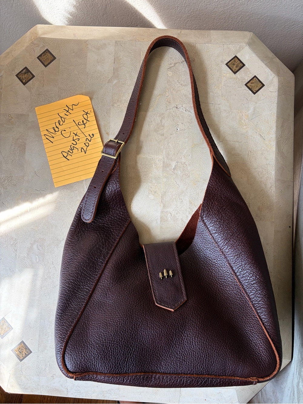 Portland Leather Flora Shoulder Bag in Coldbrew